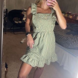 green and yellow dress